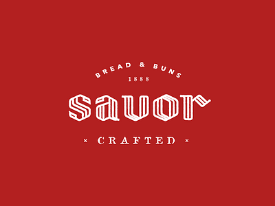 Savor Version 2 blackletter brand bread buns crafted logo savor type wordmark