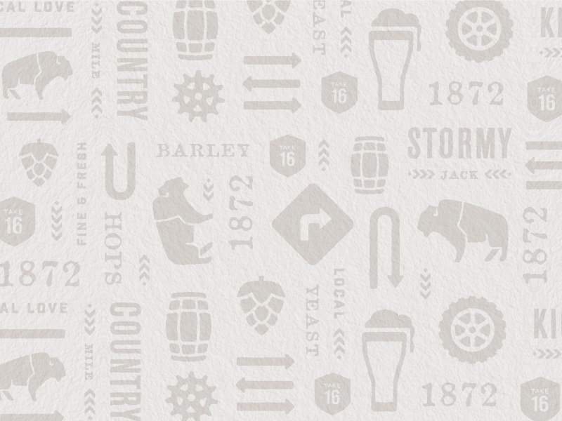 Take 16 Pattern yeast barley drinking arrows barrels hops tires buffalo road signs beer brewery pattern