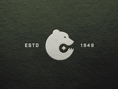 Bear Mark animal bear camping claw established green logo logo design logomark nature star
