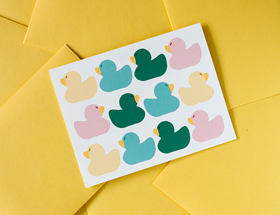 Rubber Duckie Greeting Card greeting card illustration pattern stationery