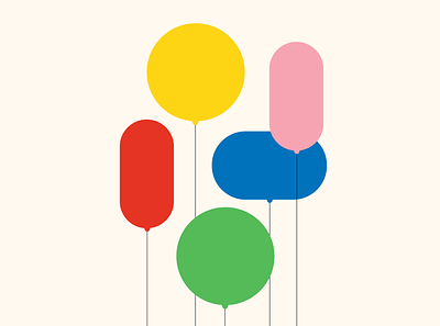 Balloons balloons design greeting card illustration pattern stationery vector