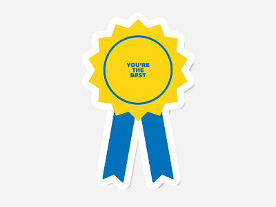 You're The Best Sticker congratulations ribbon sticker