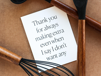 Thank You For Cooking Extra Greeting Card anniversary design greeting card love card romance stationery