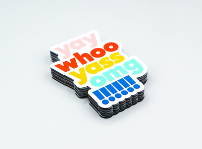 Yay Whoo Yas OMG Magnet design magnet stationery typography