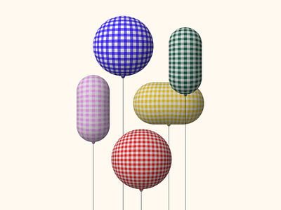 3D Balloons 3d balloon greeting card illustration pattern stationery