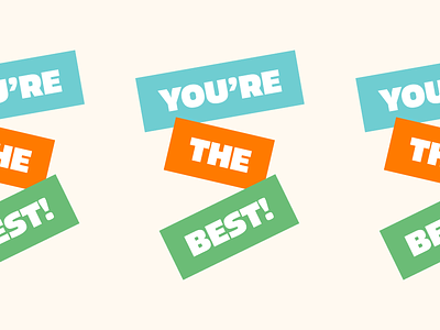 You're The Best greeting card off white stationery typography