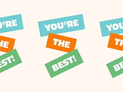 You're The Best greeting card off white stationery typography