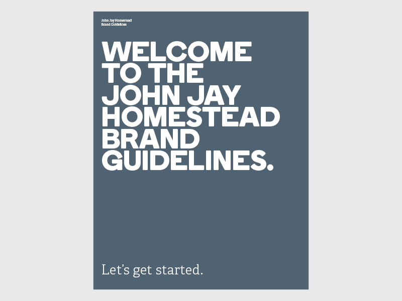John Jay Homestead Guidelines brand brand book branding design guide guidelines john jay