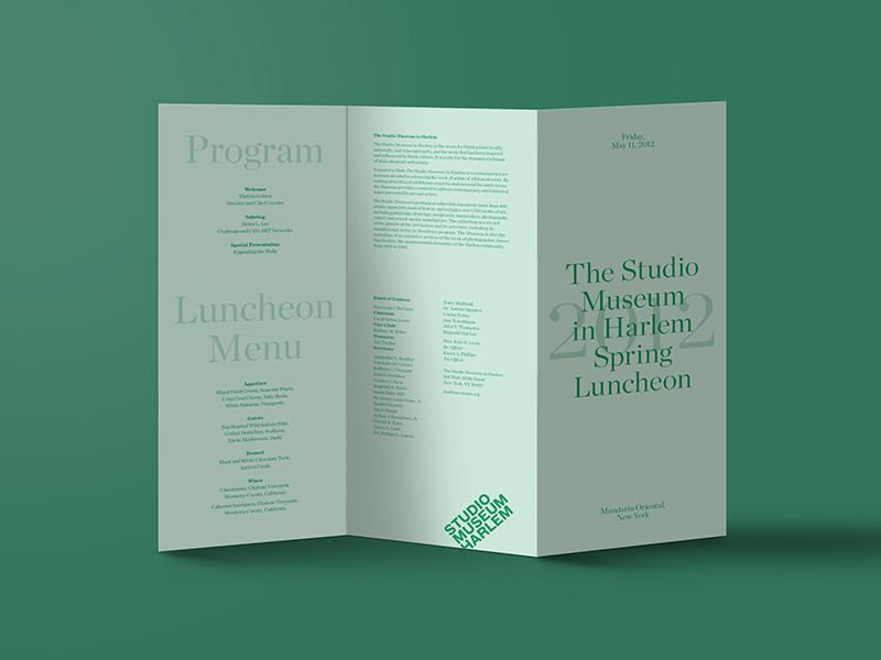 TBT: Studio Museum in Harlem Luncheon invitation program trifold letter luncheon harlem envelope notecard rsvp stationery