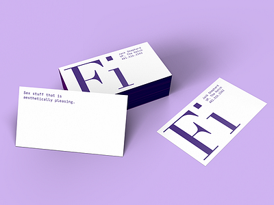 Fidelity branding business cards monospace purple stationery