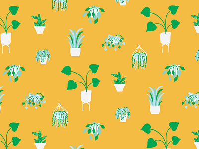 Plant Babies design fern greeting card hanging plant house plant house plants illustration monstera pattern pattern design plants stationery succulent surface design surface pattern vector wallpaper wrapping paper