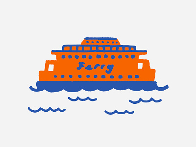Staten Island Ferry boat design illustration new york nyc staten island staten island ferry vector