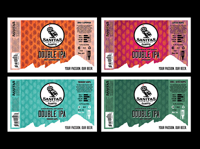 Sanitas Brewing Co. Double IPA Label beer branding brewery can design graphic design packaging design