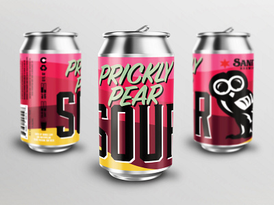 Sanitas Brewing Co. Prickly Pear Sour beer branding brewery can design graphic design packaging design typography