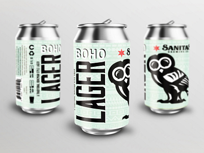 Sanitas Brewing Co. Boho Lager beer branding brewery can design graphic design packaging design