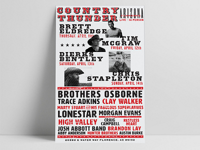 Letterpress Style Country Music Poster event poster events graphic design letterpress poster poster design