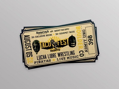 Sanitas Brewing Co. Taco Fest Tickets beer brewery event design events graphic design halftone illustration logo tickets