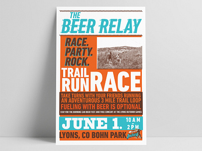 The Beer Relay Running Race Poster branding design event poster events graphic design letterpress poster poster design