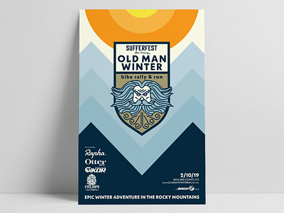 Old Man Winter Bike Rally and Run Poster branding design event poster events graphic design logo poster poster design