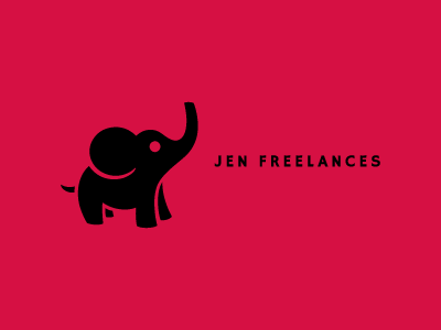 Jen Freelances adorable brand brand identity branding design elephant freelance freelancer logo logo designer lovable strong