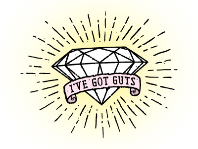 I've Got Guts [Previous, Retro Style] diamond food gut gut microbiome health identity inspiring logo retro rustic strength strong
