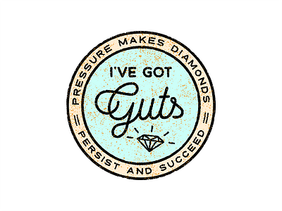 I've Got Guts [Previous, Retro Badge] badge blog gut health healing hipster microbiome retro scuffed stress management texture