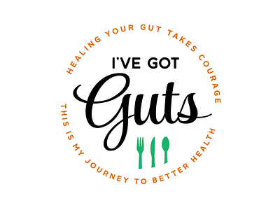 I've Got Guts [V1, Color] badge blog gut health healing hipster microbiome retro stress management
