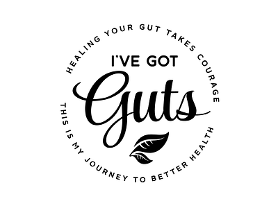 I've Got Guts [B/W 2] badge gut health healing health hipster microbiome research retro stress management wellness