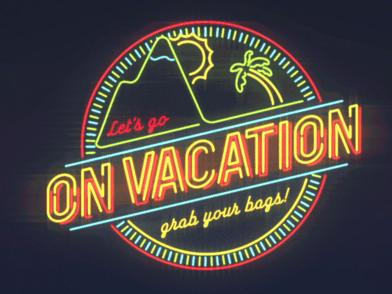 Neon Sign animation animation 2d neon neon light neon sign summer vacation vacations