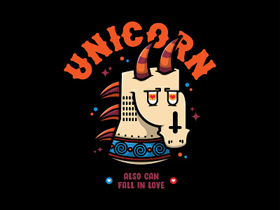 Unicorn animal black dailydesign design hellodribbble illustration orange tshirt unicorn vector