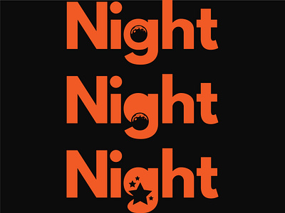 Night Logo black design hellodribbble letter logo night orange typography vector
