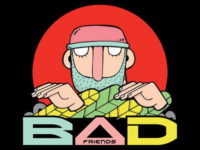 Bad Friend badge black branding dailydesign design friend hellodribbble illustration tshirt tshirtdesign typography vector