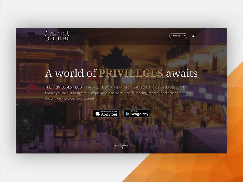 Privileges Club - Landing Page animation club gif landing page landingpage loyalty privileges ui web