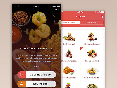 Dining mobile app app delicious dining flat food ios mobile onboarding restaurant ui ux