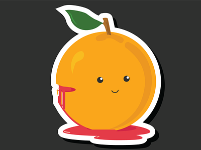 Orange cartoon flat design fruit orange vector