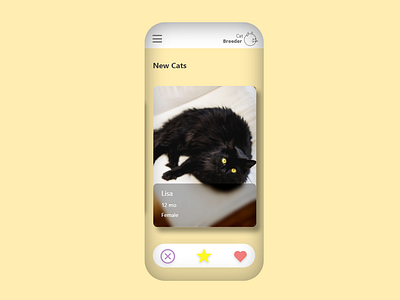 Cat Breeder App app design dating app ui designs