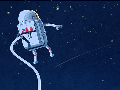Floating astronaut floating illustration nasa space