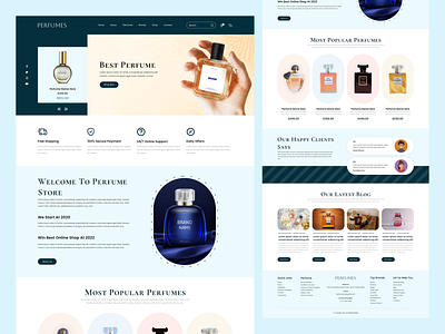 Perfume Shopping Website Design adobe branding design graphic illustration illustrator logo photoshop portfolio ui