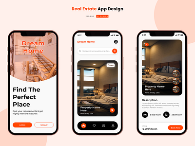 Real Estate App Design adobe app design estate graphic illustrator mobile photoshop portfolio real uiux