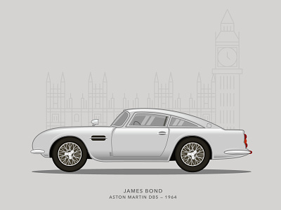 New illustration of James Bond's Aston Martin adobe illustrator car illustration design illustration james bond vector vector illustration