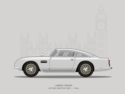 New illustration of James Bond's Aston Martin