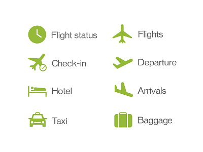 Fictive airline pictogram set adobe illustrator branding icon vector