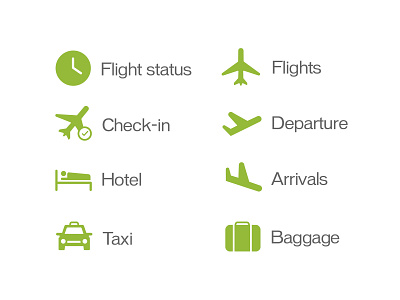 Fictive airline pictogram set