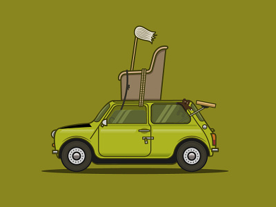 Mr. Bean's Mini adobe illustrator car illustration digital illustration illustration vector