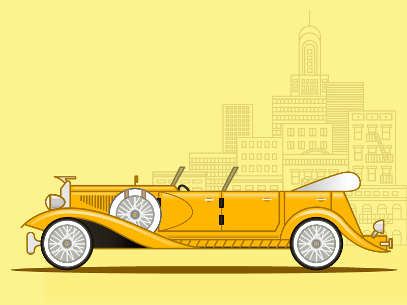 the great gatsby yellow car drawings