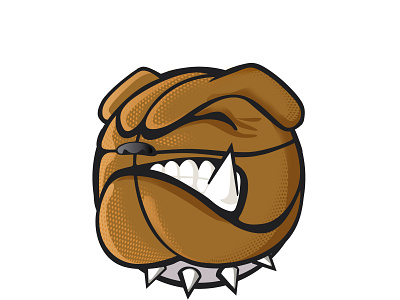 Bull Dog basketball team cartoon illustration design logo