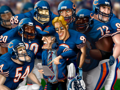 Chicago Bears, american football team american football bears cartoon illustration illustration ilustración sport