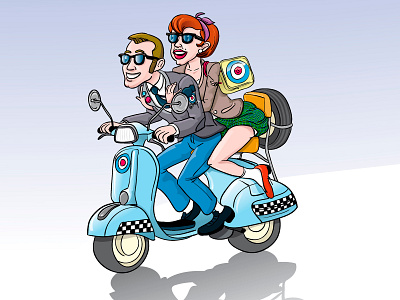 we are the mods, Mod scooter vespa cartoon illustration illustration ilustración mod culture motor music rock