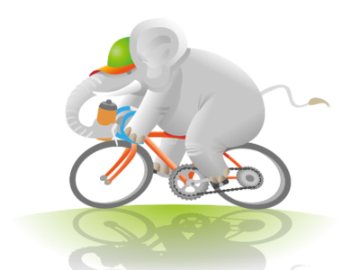 elephant rides a bicycle bicycle cartoon illustration drawing elephant illustration ilustración sport vector