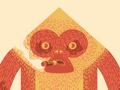 Monkey cigar illustration monkey vector